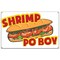 Signmission Shrimp Po Boy Banner Heavy Duty 13 Oz Vinyl with Grommets Single Sided B-60 Shrimp Po Boy - alternate 1